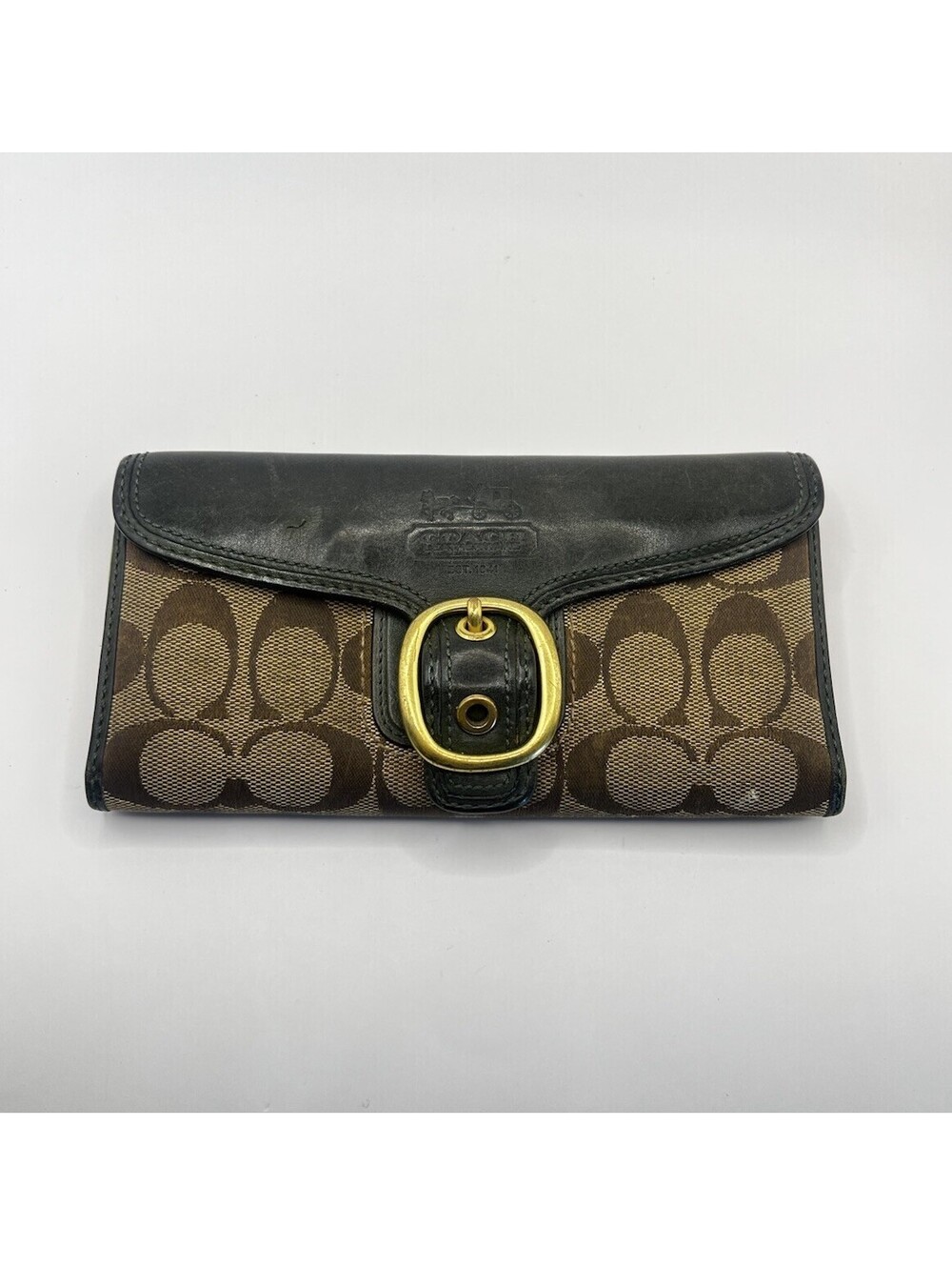 Coach Vintage Bleecker Brown Signature Buckle Wallet